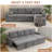 Hatuner 100.5'' Upholstered Sleeper Sofa, L-Shaped Sofa Bed with Storage Chaise-1774513388