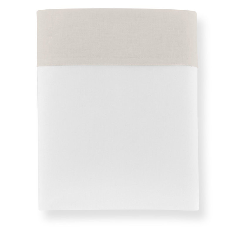 Mandalay Linen Cuff Flat Sheet, Platinum, Queen Flat Sheet