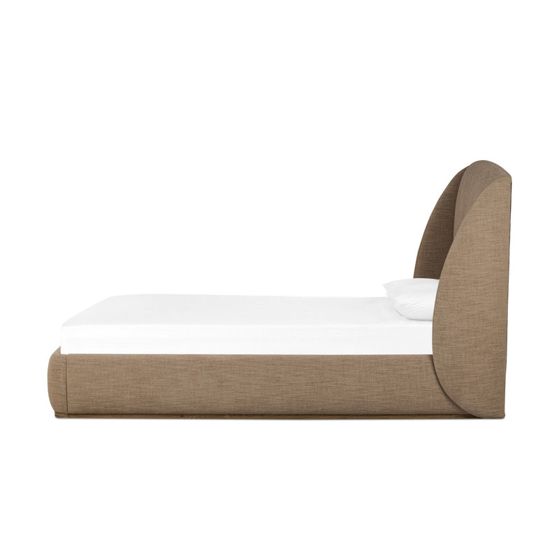 Maeve Upholstered Wingback Bed, King, Laken Taupe
