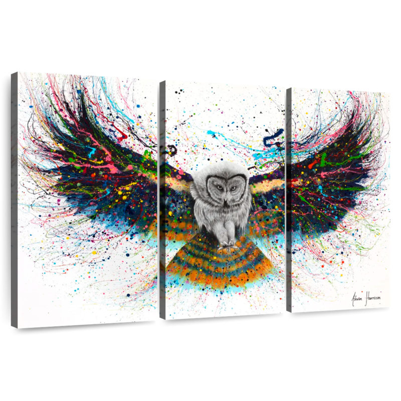 Hypnotic Twilight Owl, 32" H x 50" W