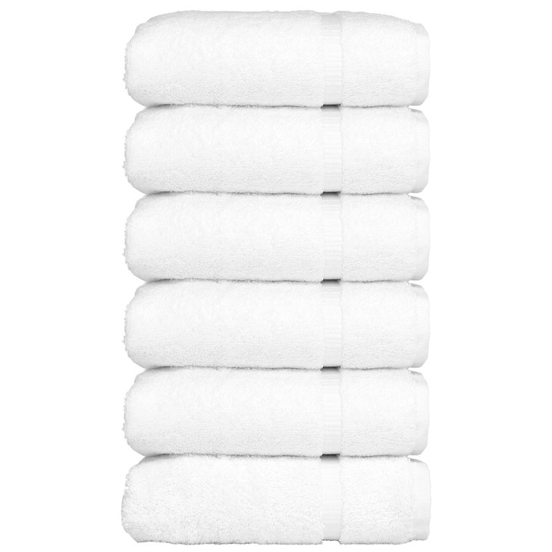 Ensemble de 6 serviettes en coton Wellston, blanc