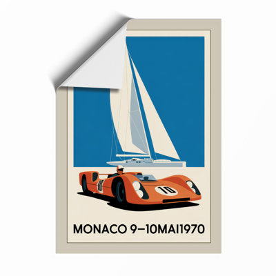 Monaco Grand Prix 1970 Vintage - Framed Print