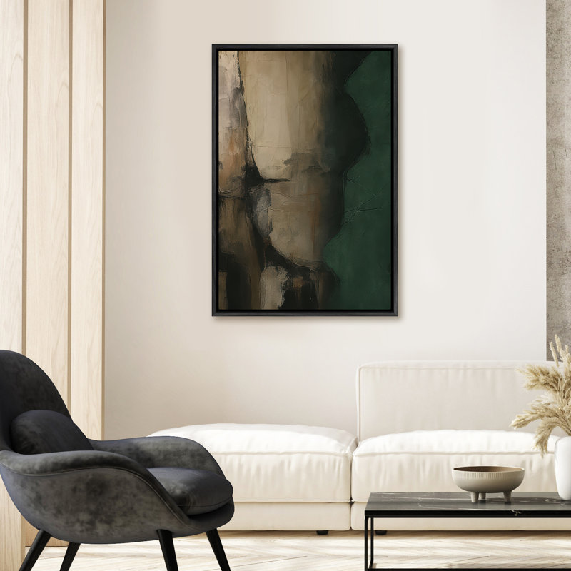 Art mural encadré abstrait rétro antique classique pour chambre à coucher, Noir, H 24 po x l 16 po