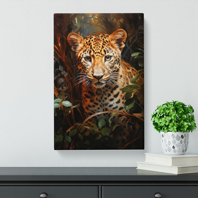 Leopard Realism Art - Wrapped Canvas, 50cm H x 35cm W x 3cm D