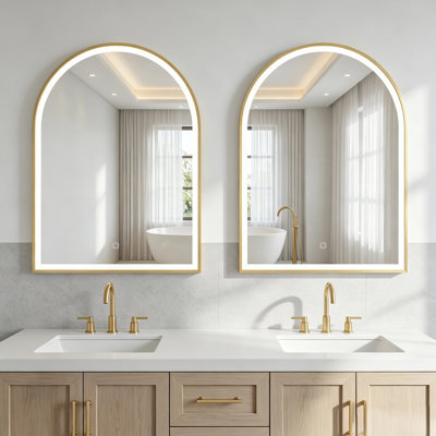 Metal Arched LED Bathroom/Vanity Mirror