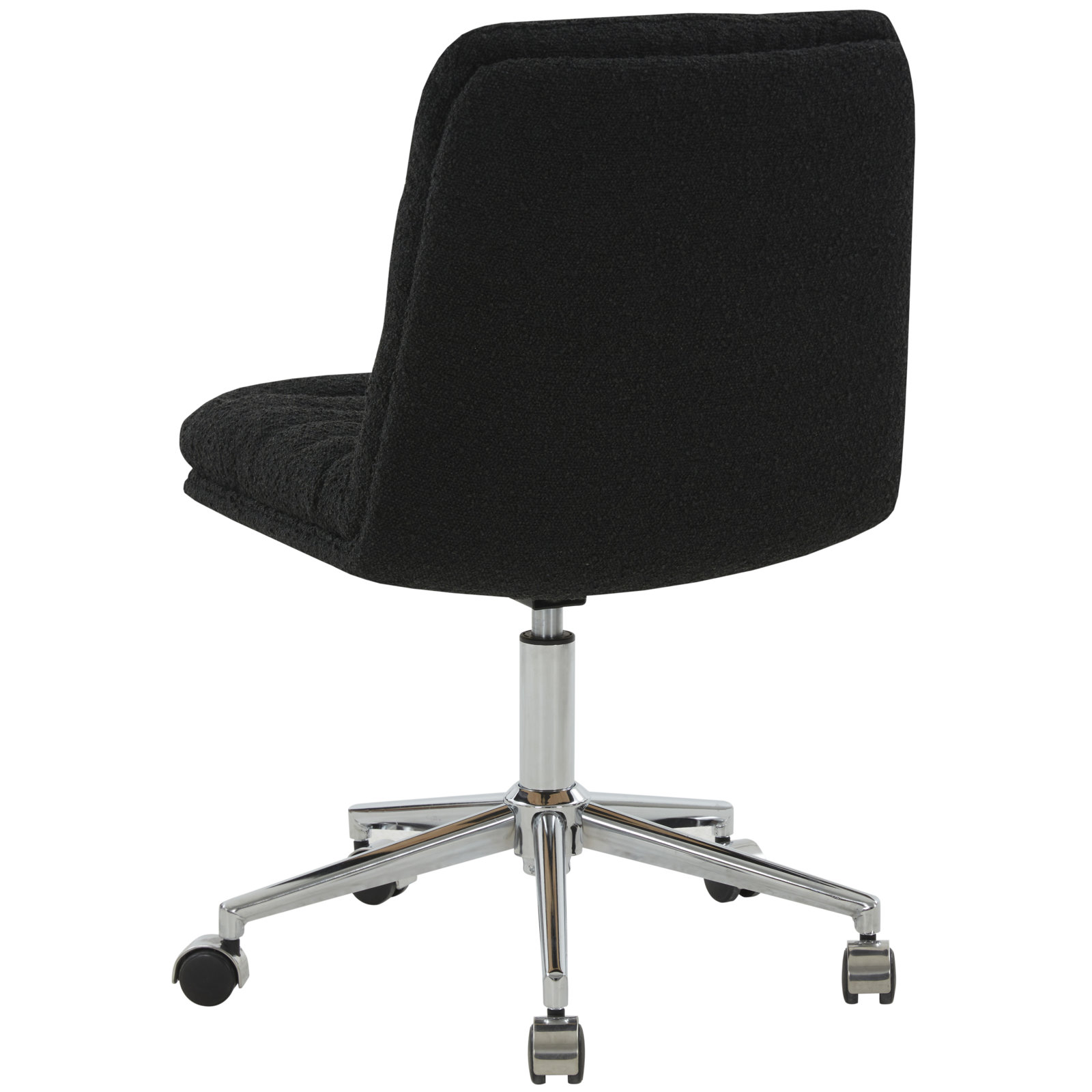 Ashia Swivel Office Chair, Black Boucle