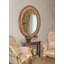 Miroir d'appoint éclectique festonné en verre peint