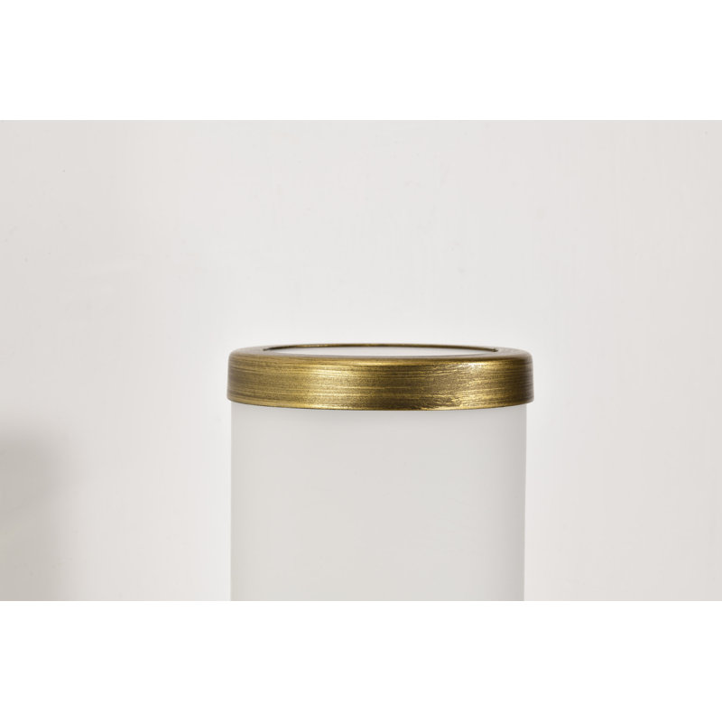Dyfan - Meuble-lavabo 1 lumière avec verre blanc, Laiton naturel