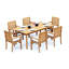 5 Pcs Grade-A Teak Wood Dining Set: 71" Rectangle Table And 4 Mas Stacking Arm Chairs #11MS1604-1850089510