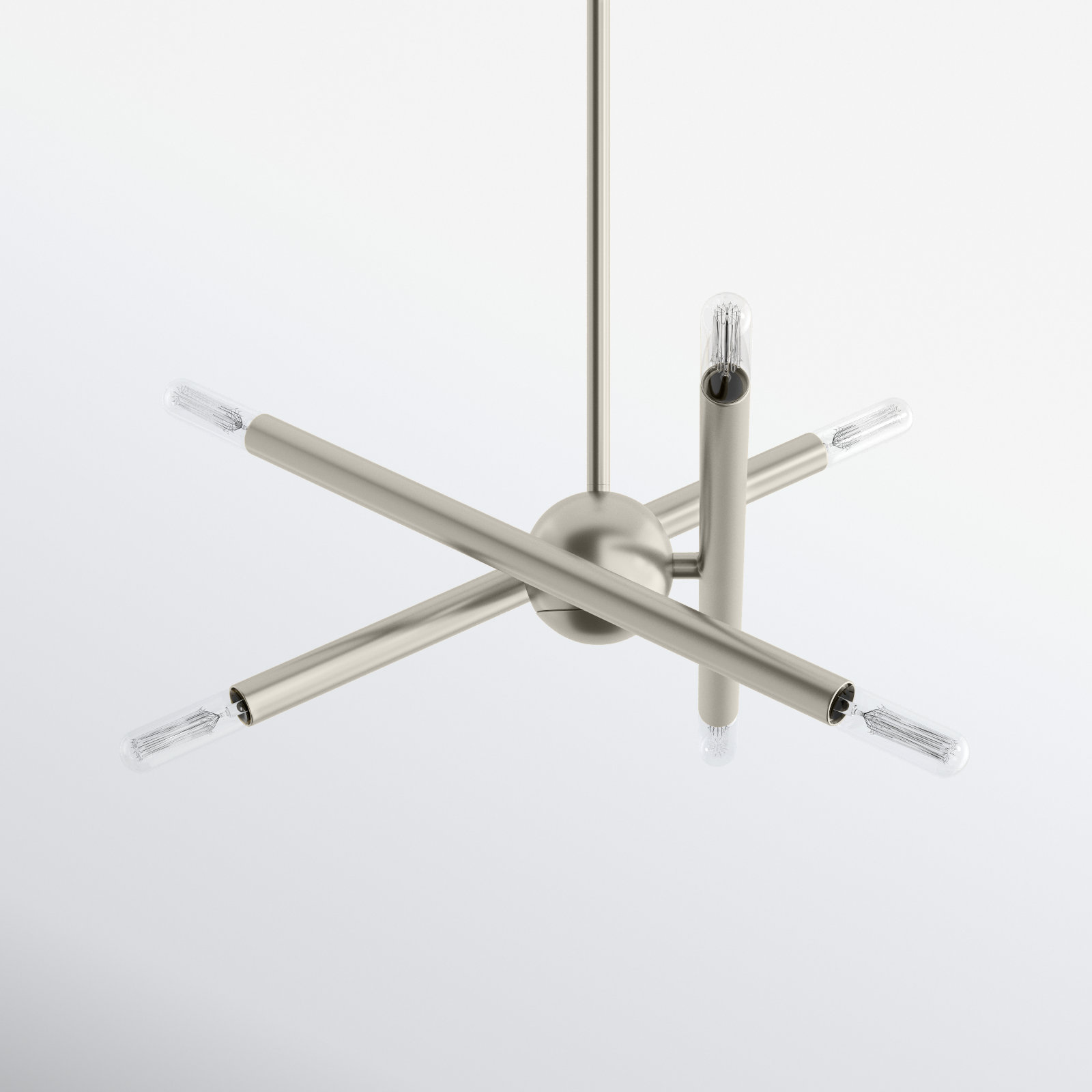 Poco 6 - Light Dimmable Chandelier, Brushed Nickel