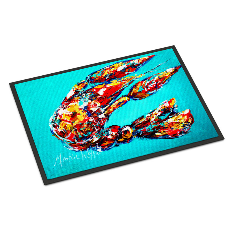 Tapis de porte intérieur anti-dérapants lucy the crawfish, Rectangle 2 pi x 3 pi