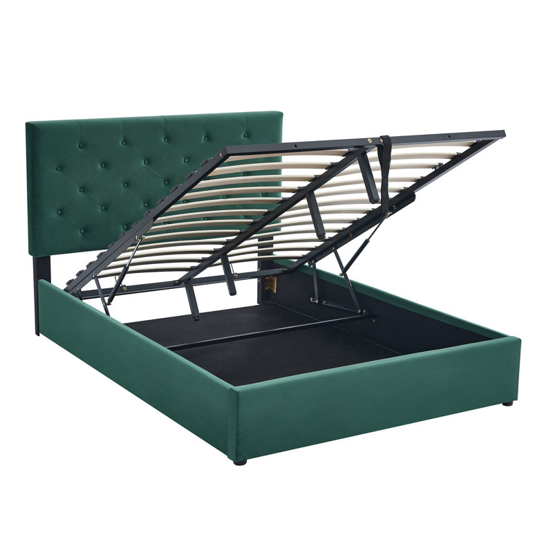 Solid Wood Bed, 162 x 210 cm, Green