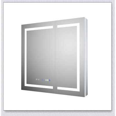 Smart LED Medicine Cabinet With Built-In High-Power Outlet , 36*36Inch , Stepless Dimming & Anti-Fog