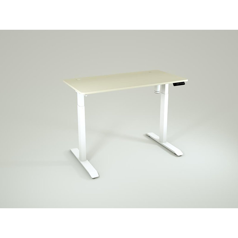 Bureau debout à hauteur réglable, H 47 po x l 48 po x P 24 po, Burlywood / blanc