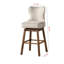 Tabouret de comptoir pivotant en bois massif beige Carlesia, H 44,49 po x l 21,46 po x P 21,85 po-1840390602