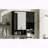 29 x 28 Inch Modern Wall Mounted Medicine Cabinet with Towel Bar - Black-357846864