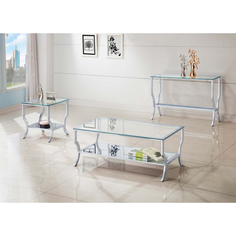 Console moderne avec plateau en verre trempé Seroff