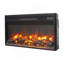 Foyer électrique encastré, chauffage ultra-mince avec bûches factices et flamme réaliste, télécommande avec minuterie et protection contre la surchauffe-500989033