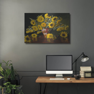 "Tournesol dans un vase chinois rouge" par Christopher Pierce