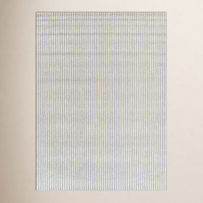Lola Blue Hand-Tufted Striped Wool Rug