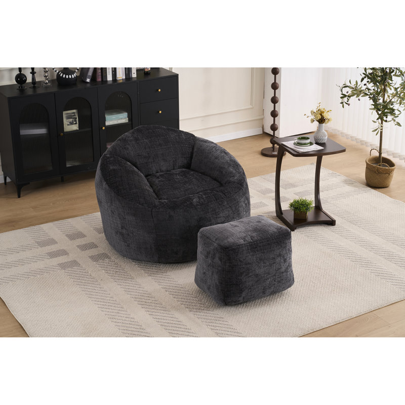 Fauteuil à billes Luxury Chenille, Noir