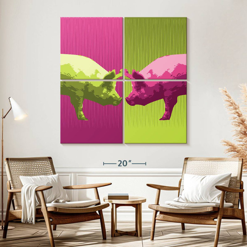 Brampt Neon Pigs, 57" H x 57" W