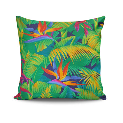 Decorative Cushion, 17.0 x 17.0 Inches, 50% Cotton / 50% Polyester, Machine Washable, Ironable, Silicone Filling, Concealed Zip Closure | Soft & Stylish Throw Pillow for Living Room, Bedroom, & Office Décor
