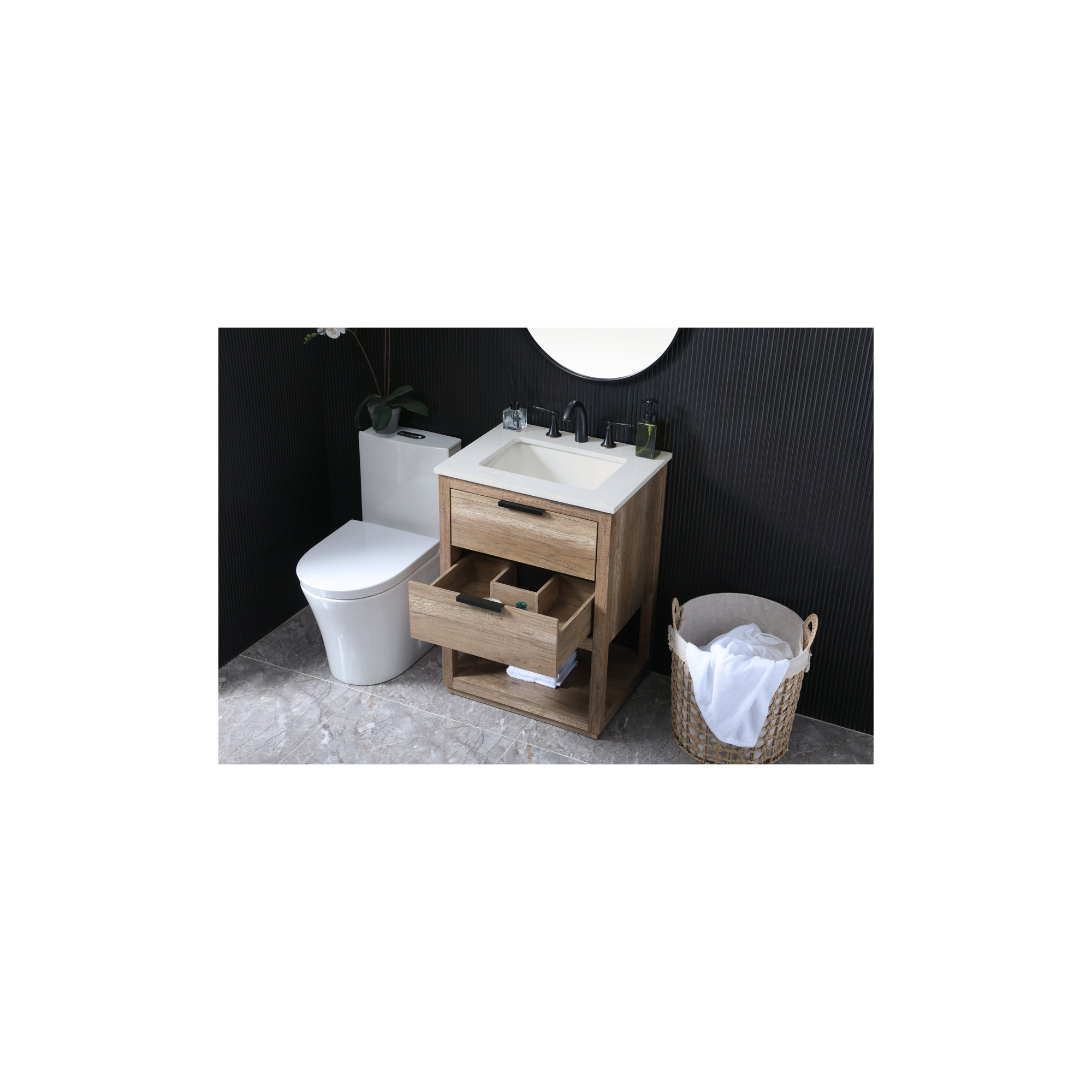 Felicity 24'' Single Bathroom Vanity, Natural Oak