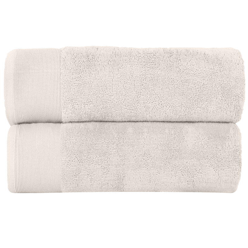 Ensemble de serviettes de bain 100% coton 2 pièces Harbison, Crème