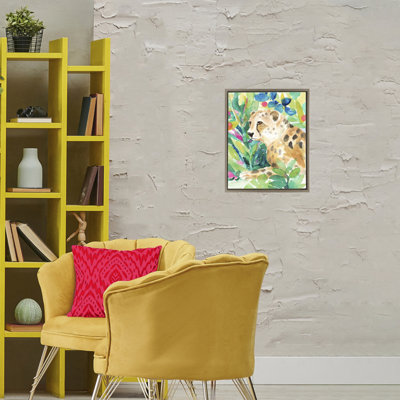 Cadre flottant vibrant Chillin 'Cheetah, design par Lanie Loreth