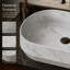 Lavabo de salle de bain vasque en pierre 21 po avec surface ciselée en marbre gris
