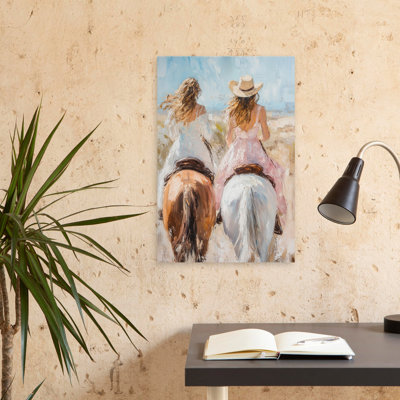Beach Riders - Femmes contemporaines chevauchant des chevaux, vue de dos