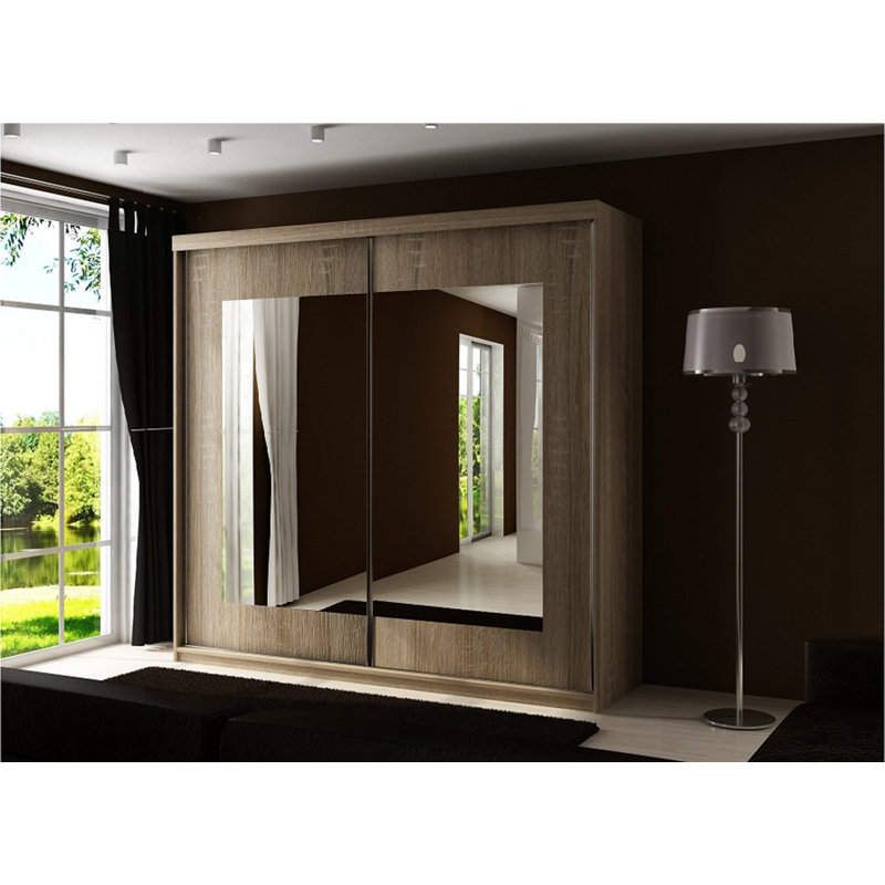 Deges 2 Door Solid + Manufactured Wood Wardrobe, Natural