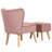 Abarca Velvet Slipper Chair with Ottoman-1118996312