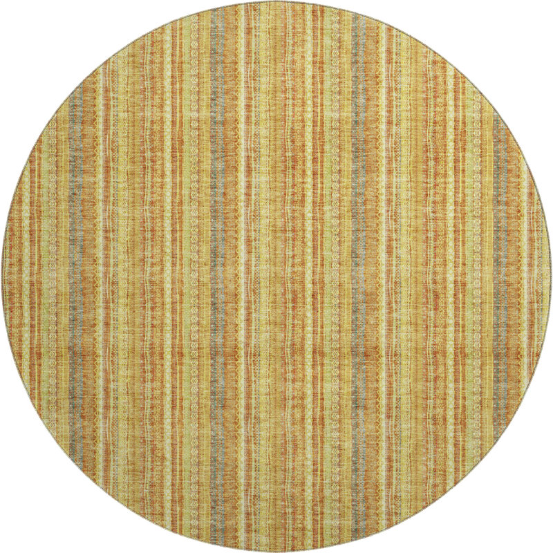 Premium Machine Washable Prisco Honey Rug, Round 8'