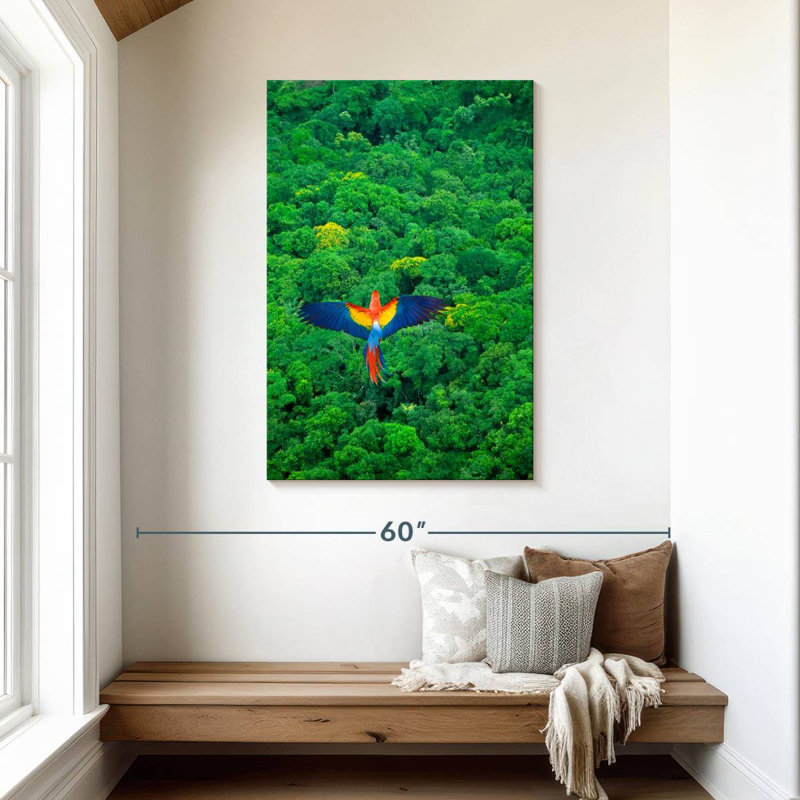 Brampt Rainforest Scarlet Macaw, 45" H x 30" W