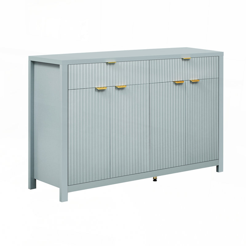 Versatile Fluted Storage Cabinet with Adjustable Shelves and Large Capacity Perfect for Modern and Functional Home Decor