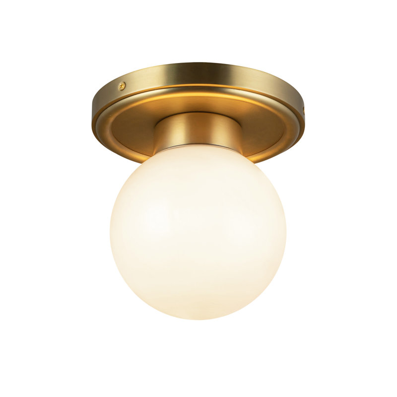Brantry Glass Semi Flush Mount, Brushed Gold