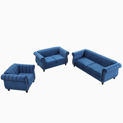 82.5'' Rolled Arm Chesterfield Sofa -  Rosdorf Park, 281580FB867945528EF6F8AE7CB74B55