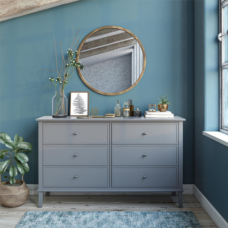 Commode 6 tiroirs Franklin, Gris