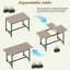 Ensemble de table de salle à manger extensible pour 4-8, grande table de cuisine extensible de 63 po avec 2 bancs et 2 tabourets, plateau en bois moderne et structure en métal, peu encombrant, facile à assembler, gris-1069866039-1069866036