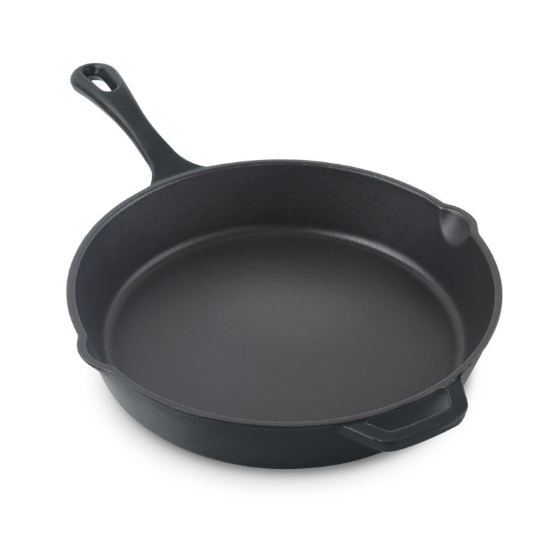 Black 11" Nonstick Cast Iron Skillet with Ceramic Handle