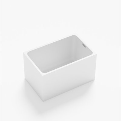 43" Acrylic Freestanding Bathtub, Spacious rectangle Shape, Gloss White Finish, Chrome Overflow & Pop-Up Drain CUPC Certificate