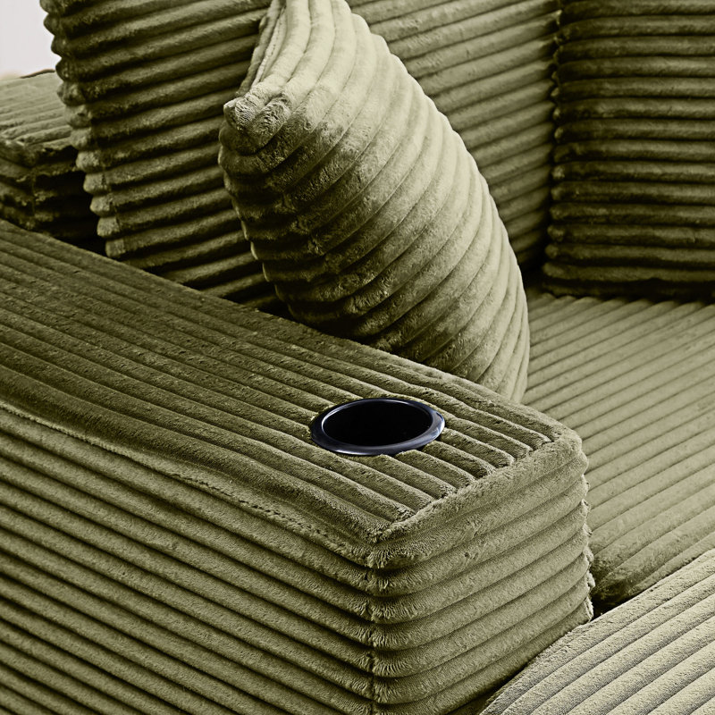 Chaise longue, fauteuil, canapé-lit, Velours côtelé vert