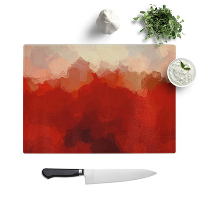 Tempered Glass Rising Flames Chopping Board