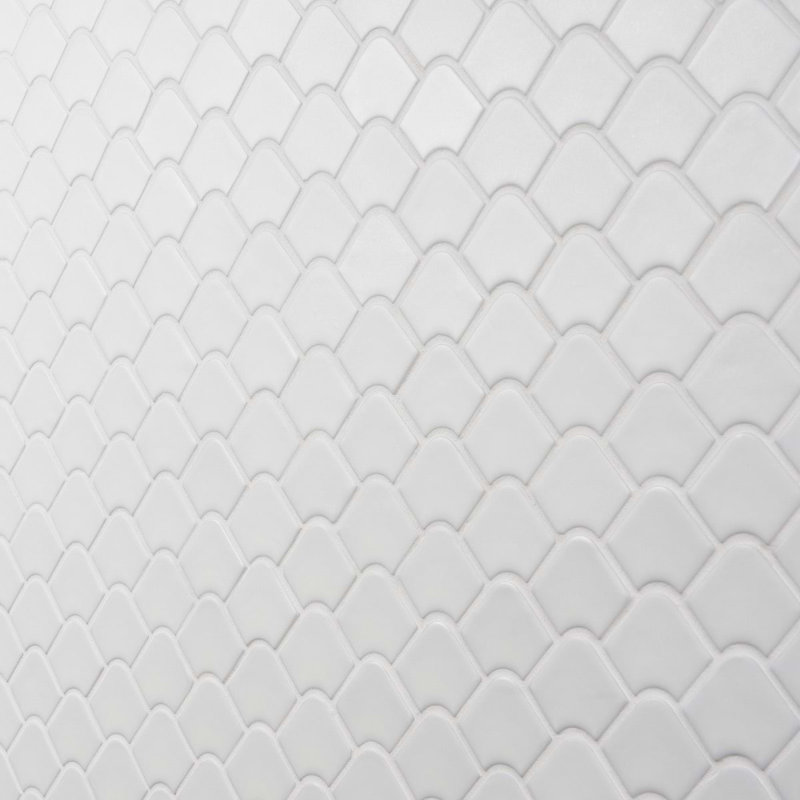 Suki 2X3 Fishscale Matte Mosaic Tile, White