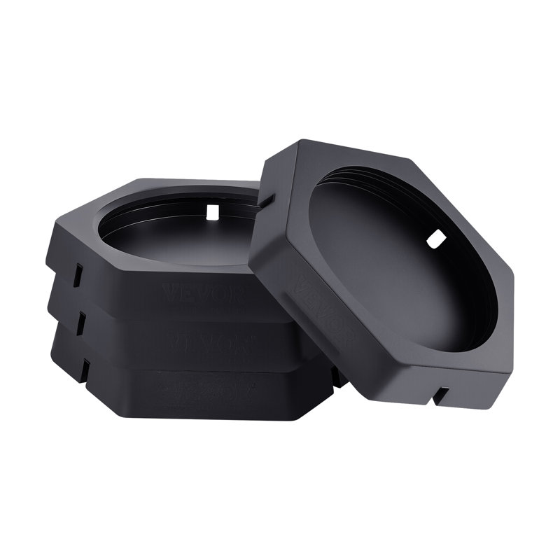 RV Leveling Pads,Rubber Trailer Jack Pads, Each with 5000 lbs Capacity, Jack Stabilizer Padding with Large Surface Area, Ideal for 10" Round Feet, 5th Wheels Class A/C Motorhomes Camper