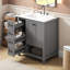 Meuble-lavabo 30 po avec comptoir, meuble-lavabo avec deux portes et deux tiroirs, bois massif, tablette ouverte, panneaux de fibres à densité moyenne, un paquet, gris-375095994-375096006