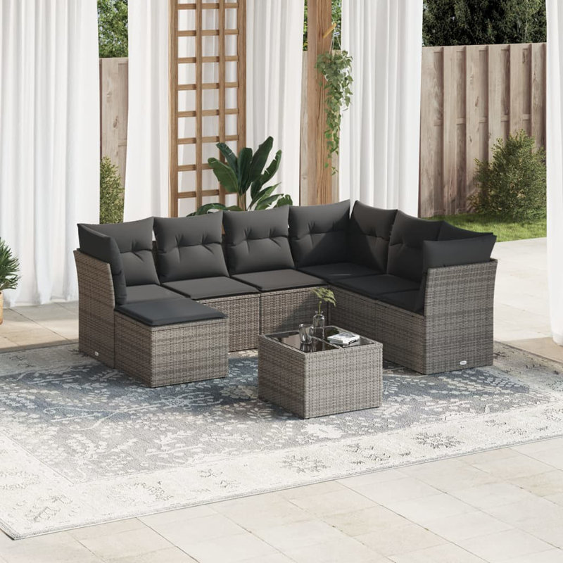 Ensemble de canapé de jardin Vidaxl gris