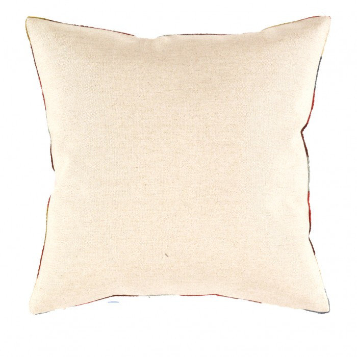 Pillow Cover & Insert, 16"H x 16"W, Gray/Yellow/Red Ikat, Square